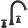 Rohl Lombardia 1.2 GPM Widespread Bathroom Faucet with Pop-Up Drain Assembly Matte Black