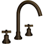 Rohl Lombardia 1.2 GPM Widespread Bathroom Faucet with Pop-Up Drain Assembly Tuscan Brass (Living Finish)