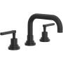 Rohl Lombardia 1.2 GPM Widespread Bathroom Faucet with Pop-Up Drain Assembly Matte Black