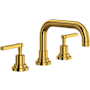 Rohl Lombardia 1.2 GPM Widespread Bathroom Faucet with Pop-Up Drain Assembly Unlacquered Brass (Living Finish)