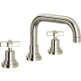 Rohl Lombardia 1.2 GPM Widespread Bathroom Faucet with Pop-Up Drain Assembly Polished Nickel