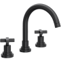 Rohl Lombardia 1.2 GPM Widespread Bathroom Faucet with Pop-Up Drain Assembly Matte Black