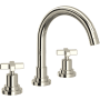 Rohl Lombardia 1.2 GPM Widespread Bathroom Faucet with Pop-Up Drain Assembly Polished Nickel