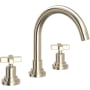 Rohl Lombardia 1.2 GPM Widespread Bathroom Faucet with Pop-Up Drain Assembly Satin Nickel
