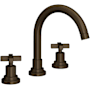 Rohl Lombardia 1.2 GPM Widespread Bathroom Faucet with Pop-Up Drain Assembly Tuscan Brass (Living Finish)