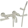 Rohl San Giovanni Wall Mounted Tub Filler with Built-In Diverter - Includes Hand Shower Polished Nickel
