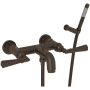 Rohl San Giovanni Wall Mounted Tub Filler with Built-In Diverter - Includes Hand Shower Tuscan Brass