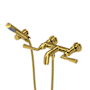 Rohl San Giovanni Wall Mounted Tub Filler with Built-In Diverter - Includes Hand Shower Unlacquered Brass