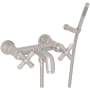 Rohl San Giovanni Wall Mounted Tub Filler with Built-In Diverter - Includes Hand Shower Satin Nickel