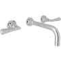 Rohl San Giovanni 1.2 GPM Wall Mounted Widespread Bathroom Faucet Polished Chrome
