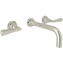 Rohl San Giovanni 1.2 GPM Wall Mounted Widespread Bathroom Faucet Polished Nickel