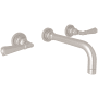 Rohl San Giovanni 1.2 GPM Wall Mounted Widespread Bathroom Faucet Satin Nickel
