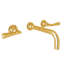 Rohl San Giovanni 1.2 GPM Wall Mounted Widespread Bathroom Faucet Unlacquered Brass (Living Finish)