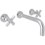 Rohl San Giovanni 1.2 GPM Wall Mounted Widespread Bathroom Faucet Polished Chrome
