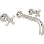 Rohl San Giovanni 1.2 GPM Wall Mounted Widespread Bathroom Faucet Polished Nickel