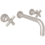 Rohl San Giovanni 1.2 GPM Wall Mounted Widespread Bathroom Faucet Satin Nickel