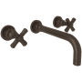 Rohl San Giovanni 1.2 GPM Wall Mounted Widespread Bathroom Faucet Tuscan Brass