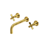 Rohl San Giovanni 1.2 GPM Wall Mounted Widespread Bathroom Faucet Unlacquered Brass