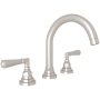 Rohl San Giovanni 1.2 GPM Widespread Bathroom Faucet with Pop-Up Drain Assembly Satin Nickel