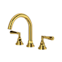 Rohl San Giovanni 1.2 GPM Widespread Bathroom Faucet with Pop-Up Drain Assembly Unlacquered Brass