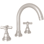 Rohl San Giovanni 1.2 GPM Widespread Bathroom Faucet with Pop-Up Drain Assembly Satin Nickel