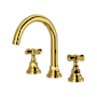 Rohl San Giovanni 1.2 GPM Widespread Bathroom Faucet with Pop-Up Drain Assembly Unlacquered Brass