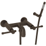 Rohl Campo Wall Mounted Tub Filler with Built-In Diverter - Includes Hand Shower Tuscan Brass