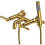 Rohl Campo Wall Mounted Tub Filler with Built-In Diverter - Includes Hand Shower Unlacquered Brass