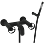 Rohl Campo Wall Mounted Tub Filler with Built-In Diverter - Includes Hand Shower Matte Black