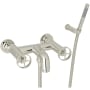 Rohl Campo Wall Mounted Tub Filler with Built-In Diverter - Includes Hand Shower Polished Nickel