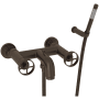 Rohl Campo Wall Mounted Tub Filler with Built-In Diverter - Includes Hand Shower Tuscan Brass