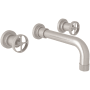 Rohl Campo 1.2 GPM Wall Mounted Widespread Bathroom Faucet Satin Nickel