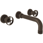Rohl Campo 1.2 GPM Wall Mounted Widespread Bathroom Faucet Tuscan Brass