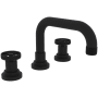 Rohl Campo 1.2 GPM Widespread Bathroom Faucet with Pop-Up Drain Assembly Matte Black