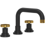 Rohl Campo 1.2 GPM Widespread Bathroom Faucet with Pop-Up Drain Assembly Matte Black/Unlacquered Brass
