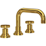 Rohl Campo 1.2 GPM Widespread Bathroom Faucet with Pop-Up Drain Assembly Unlacquered Brass