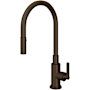Rohl Lombardia 1.8 GPM Single Hole Pull Down Kitchen Faucet Tuscan Brass (Living Finish)