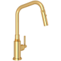 Rohl Campo 1.8 GPM Single Hole Pull Down Kitchen Faucet Unlacquered Brass (Living Finish)