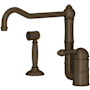 Rohl Acqui 1.5 GPM Single Hole Kitchen Faucet - Includes Side Spray Tuscan Brass (Living Finish)
