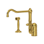 Rohl Acqui 1.5 GPM Single Hole Kitchen Faucet - Includes Side Spray Unlacquered Brass (Living Finish)