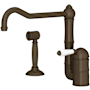 Rohl Acqui 1.5 GPM Single Hole Kitchen Faucet - Includes Side Spray Tuscan Brass (Living Finish)