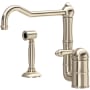 Rohl Acqui 1.5 GPM Single Hole Kitchen Faucet - Includes Side Spray Satin Nickel
