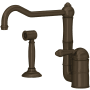 Rohl Acqui 1.5 GPM Single Hole Kitchen Faucet - Includes Side Spray Tuscan Brass