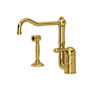 Rohl Acqui 1.5 GPM Single Hole Kitchen Faucet - Includes Side Spray Unlacquered Brass (Living Finish)
