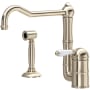 Rohl Acqui 1.5 GPM Single Hole Kitchen Faucet - Includes Side Spray Satin Nickel