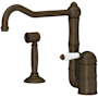 Rohl Acqui 1.5 GPM Single Hole Kitchen Faucet - Includes Side Spray Tuscan Brass (Living Finish)