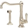 Rohl Acqui 1.5 GPM Single Hole Kitchen Faucet - Includes Side Spray Satin Nickel