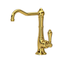 Rohl Acqui 1.5 GPM Single Hole Bar Faucet Unlacquered Brass (Living Finish)