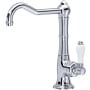 Rohl Acqui 1.5 GPM Single Hole Bar Faucet with Porcelain Handle Polished Chrome