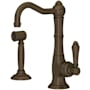 Rohl Acqui 1.5 GPM Single Hole Kitchen Faucet - Includes Side Spray Tuscan Brass (Living Finish)